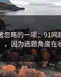 最容易被忽略的一项：91网越用越“像”，因为选题角度在收敛