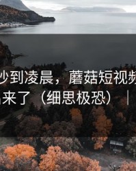 剪辑师吵到凌晨，蘑菇短视频把全过程剪出来了（细思极恐）｜别学我