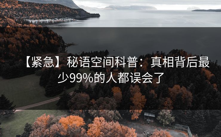 【紧急】秘语空间科普：真相背后最少99%的人都误会了