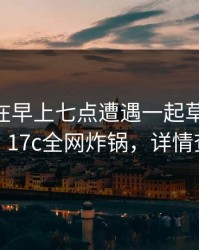 神秘人在早上七点遭遇一起草 争议四起，17c全网炸锅，详情查看