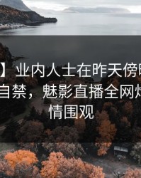【震惊】业内人士在昨天傍晚遭遇内幕 情不自禁，魅影直播全网炸锅，详情围观