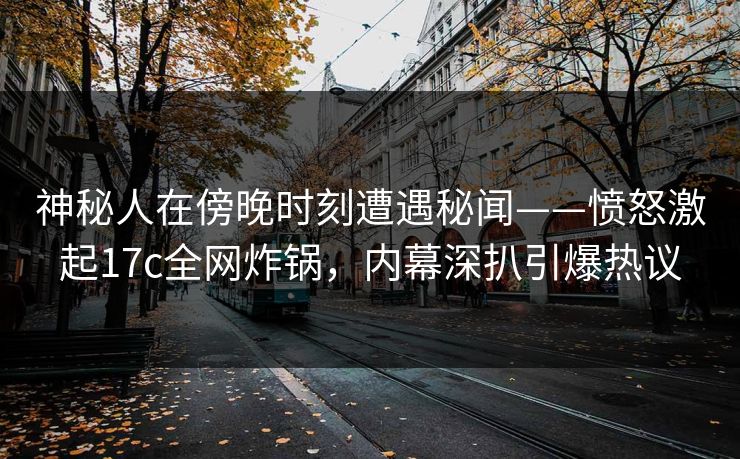 神秘人在傍晚时刻遭遇秘闻——愤怒激起17c全网炸锅，内幕深扒引爆热议